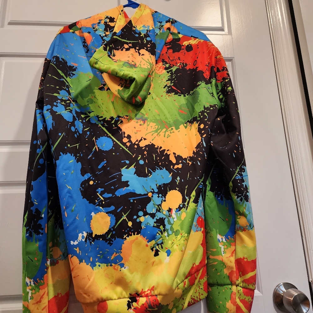 EDM, funky, rave hoodie (L).